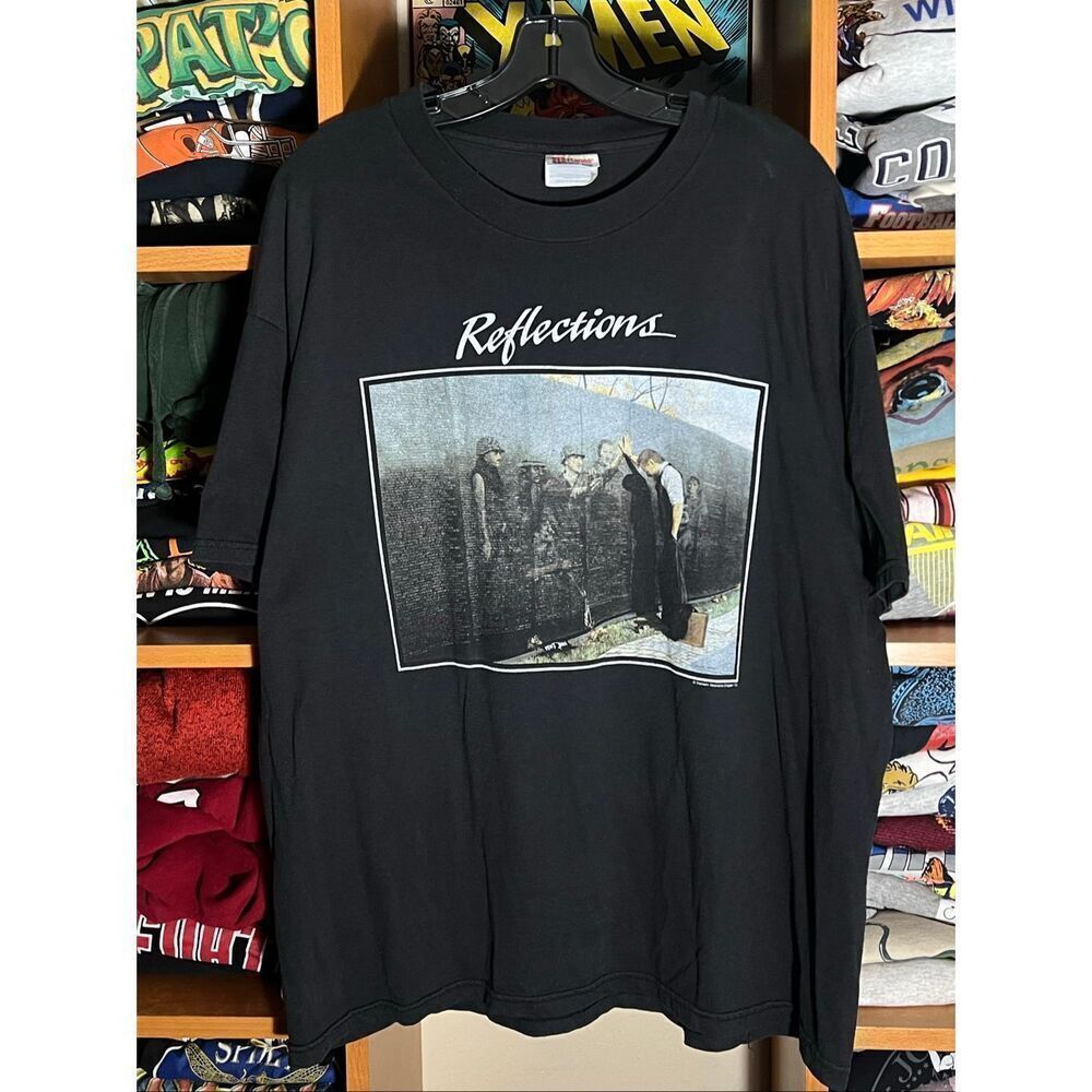 Vintage 90s Vietnam War Reflections Art Tee